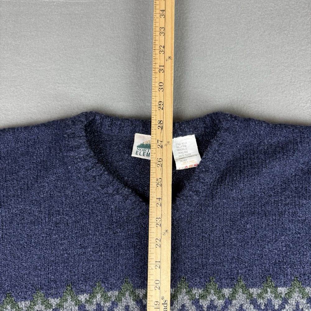 Vintage 90s Northern Elements Size XL Grandpa Sweater Cottagecore Cozy Navy - Picture 3 of 8